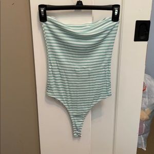 Striped Strapless Body Suit